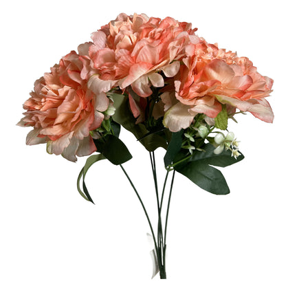 18" Peony Artificial Flower Bush X5