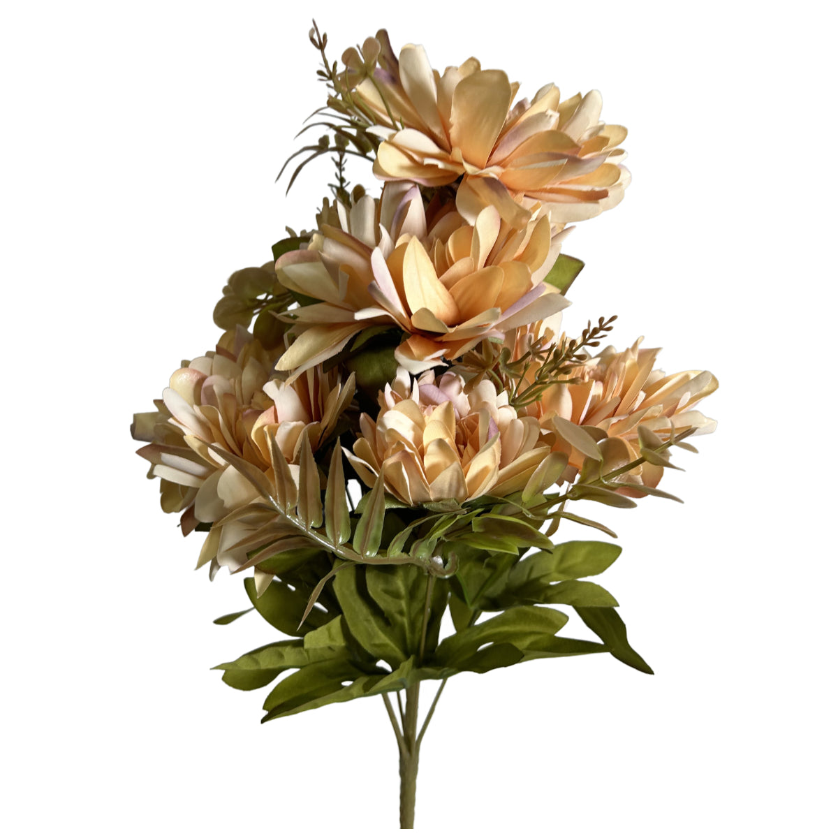 19" Mixed Artificial Flower Bush X11 - Tan