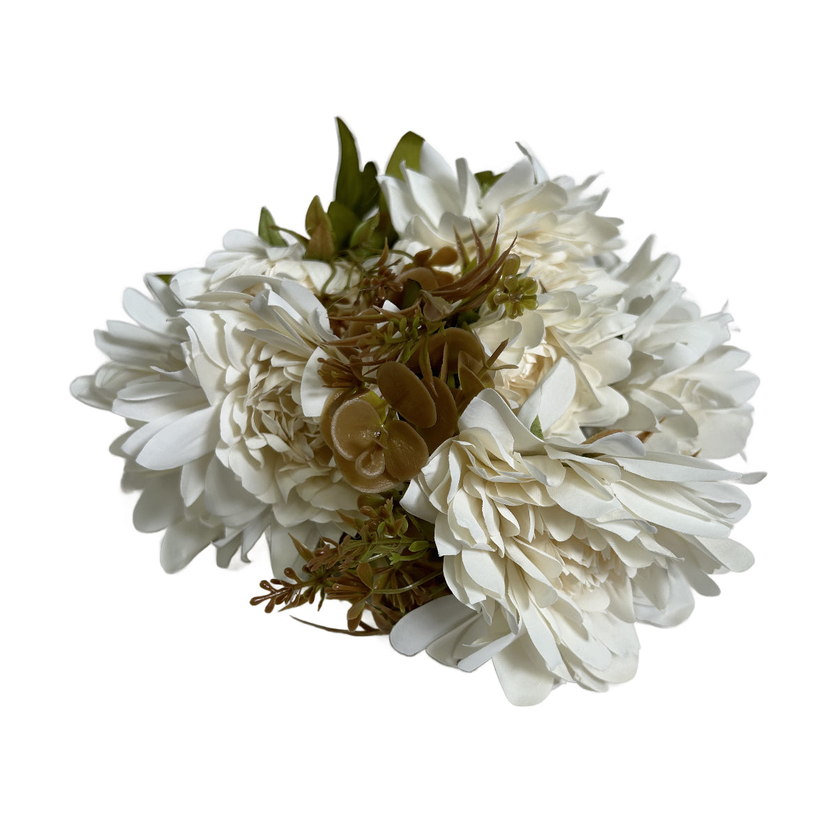 19" Mixed Artificial Flower Bush X11 - Ivory