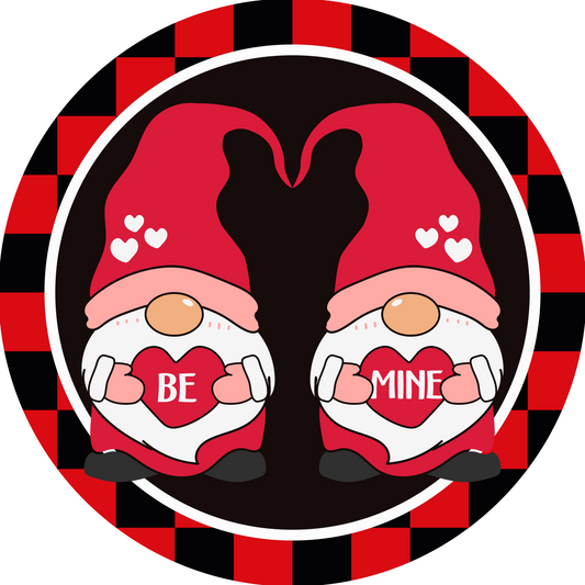 Valentine Metal Sign: GNOME BE MINE - Made In USA BBCrafts.com