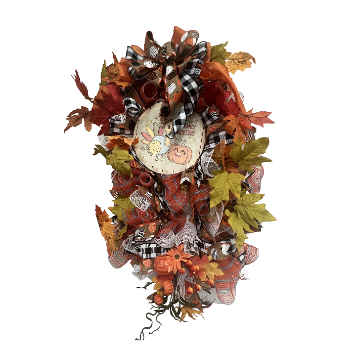 Fall Harvest Pumpkin Wreath - Made By Designer Leah