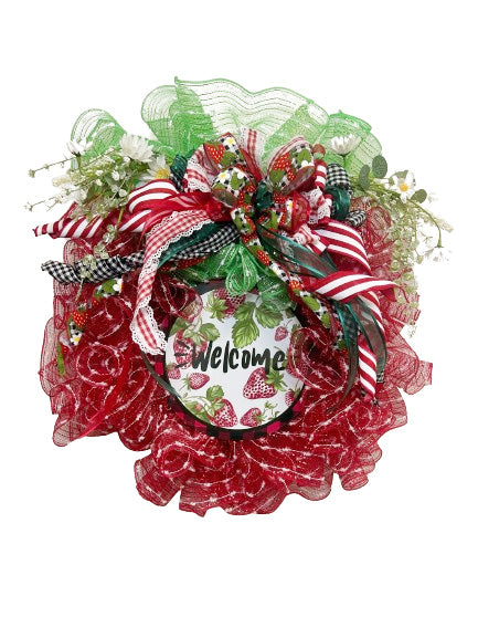 Welcome Wreath Strawberry - Made By Designer Leah