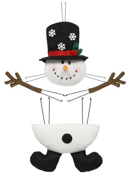 White Black Brown Red - 27 Inch H x 25 Inch L Snowman Decor Kit - 4 piece BBCrafts.com