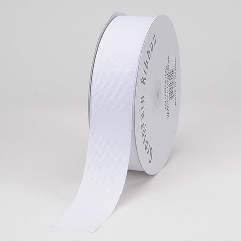 Grosgrain Ribbon Solid Color White ( Width: 3/8 inch