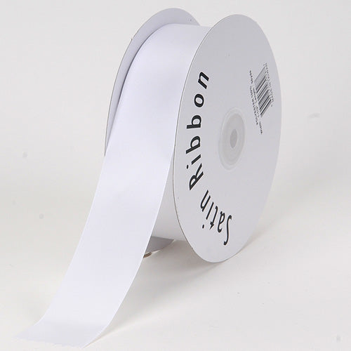 White - Satin Ribbon Single Face - ( 1 - 1/2 Inch | 50 Yards ) BBCrafts.com