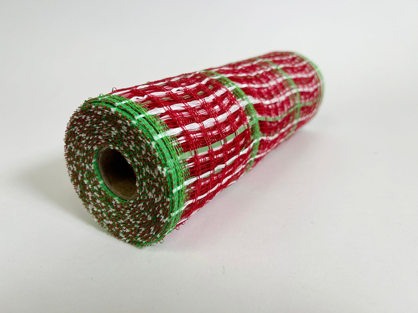 Red Green - Holiday Fabric Deco Mesh - ( 10 Inch x 10 Yards )