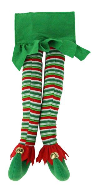 Emerald Green/Red/White - Elf Legs Decor - 22 Inch H