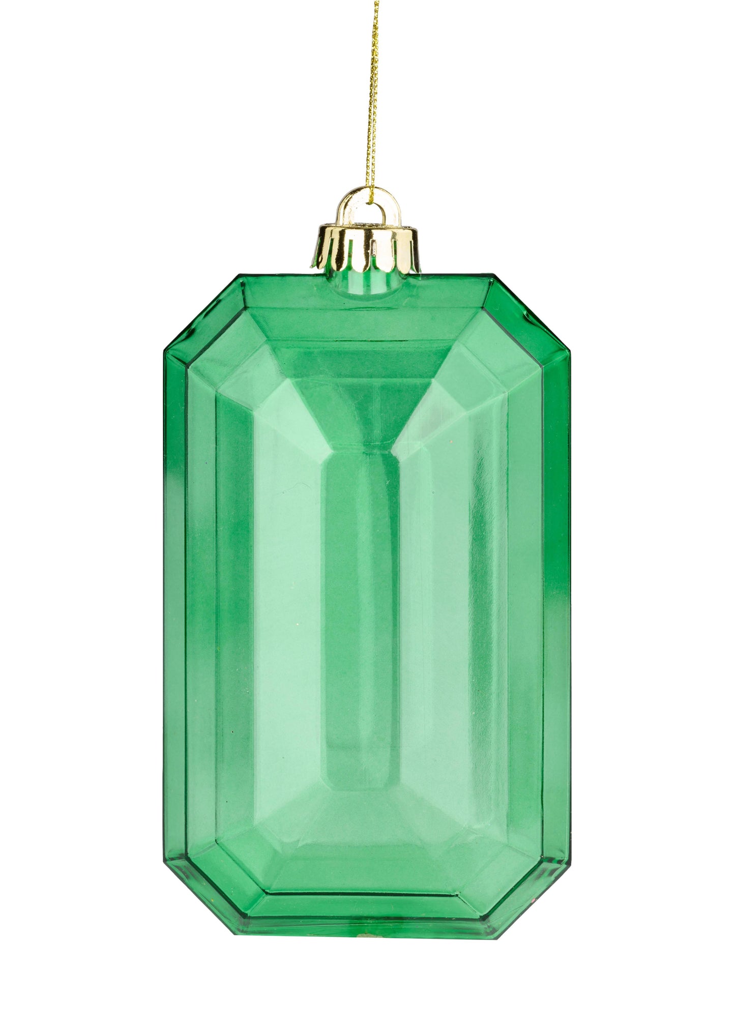 Emerald Green Rectangle Gem Ornament - 7 Inch L X 4 Inch W