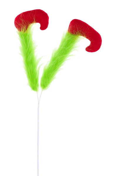 Lime Green/Red - 25 Inch L Furry Elf Legs Pick