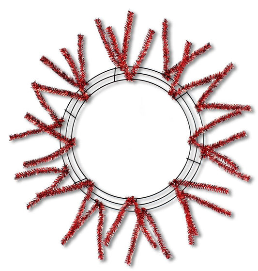 15 Inch Wire 25 Inch Oad Pencil Work Wreath Form - Metallic Red