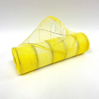 Yellow White - Christmas Mesh Wraps - ( 10 Inch x 10 Yards ) BBCrafts.com