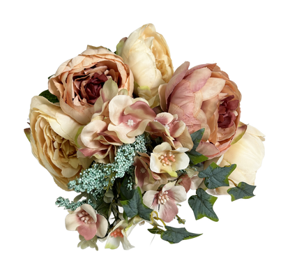 22" Peony Hydrangea Flower Mix Bush- Peach