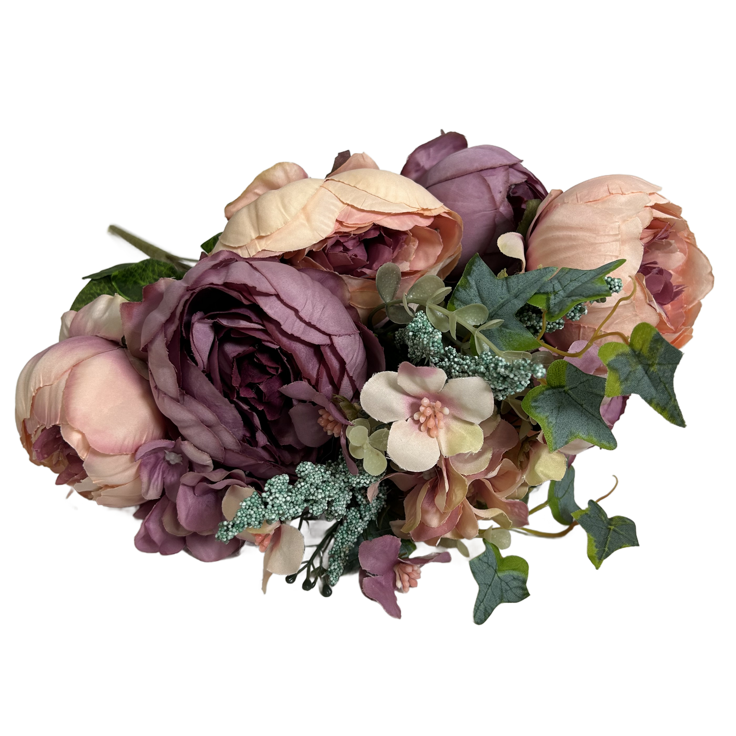 22" Peony Hydrangea Flower Mix Bush - Colonial Rose