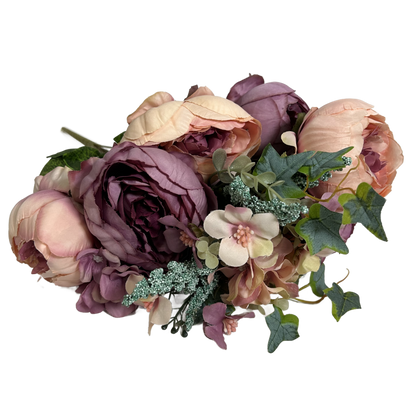 22" Peony Hydrangea Flower Mix Bush - Colonial Rose