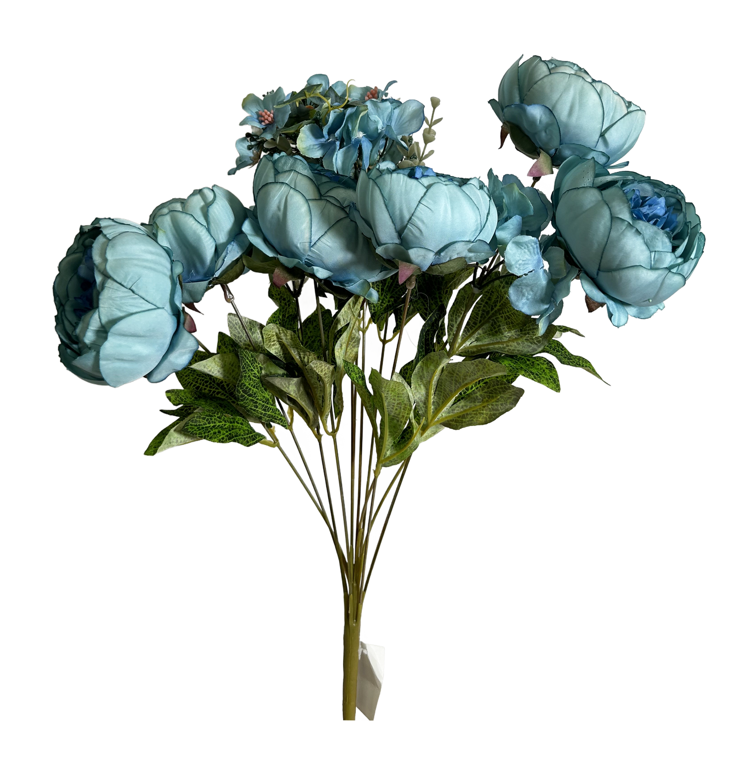 22" Peony Hydrangea Flower Mix Bush- Teal