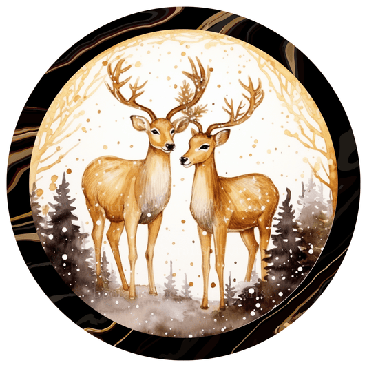 Christmas Metal Sign: DEER - Made In USA