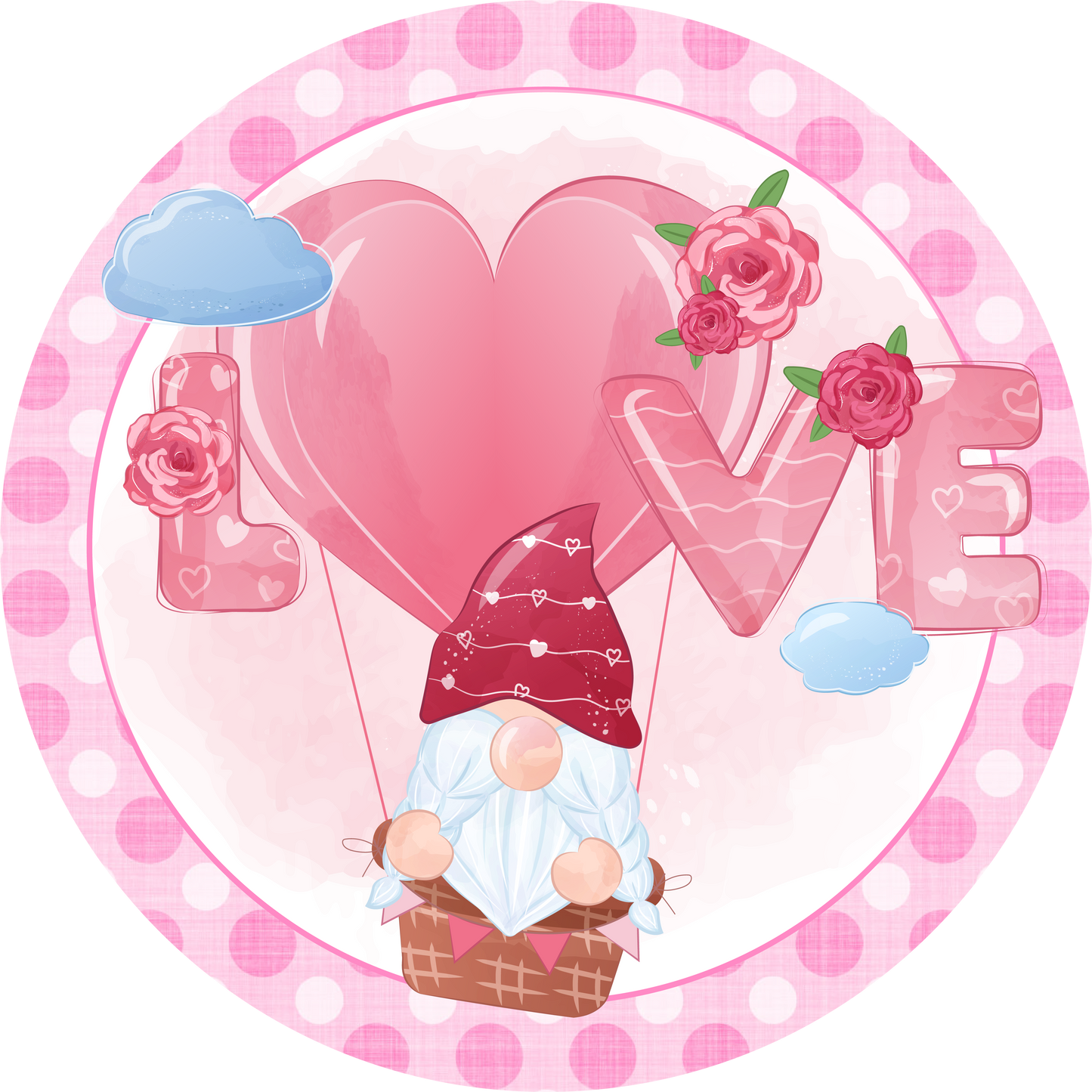 Valentine's Day Metal Sign: Gnome Love - USA