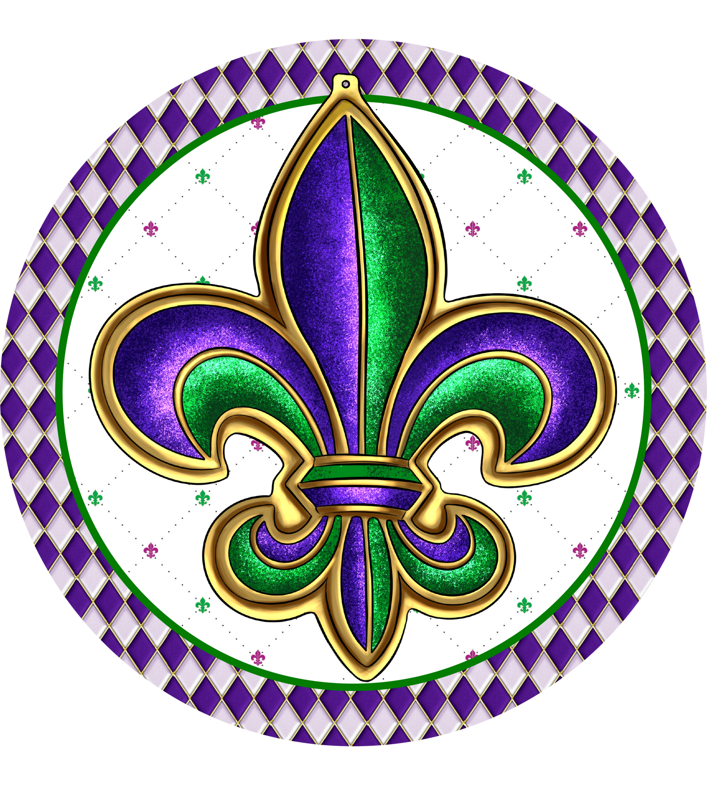 Mardi Gras Fleur de Lis Metal Sign - USA