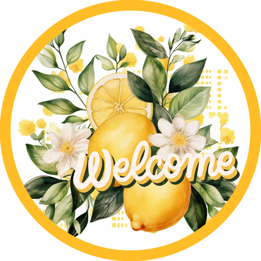 Welcome Metal Sign: Lemon - Made In USA