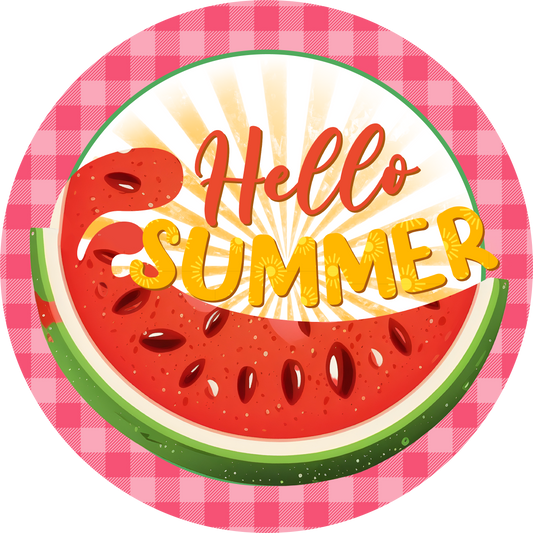 Hello Summer Metal Sign - Made In USA