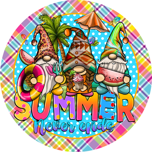 Gnome's Summer Metal Sign - Made in USA