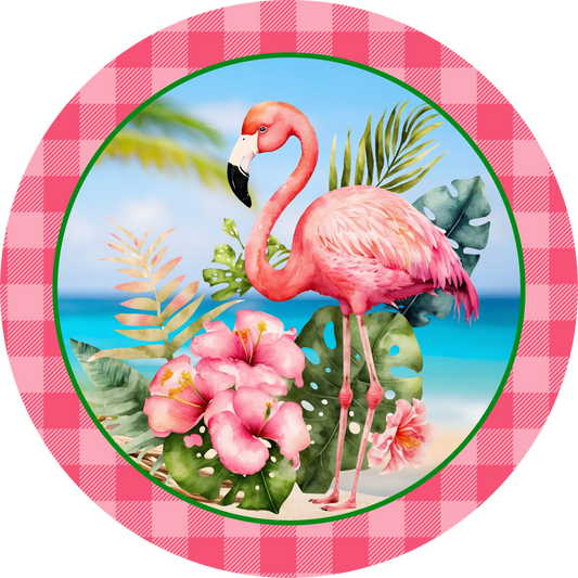 Flamingo Bird Metal Sign - Made in USA