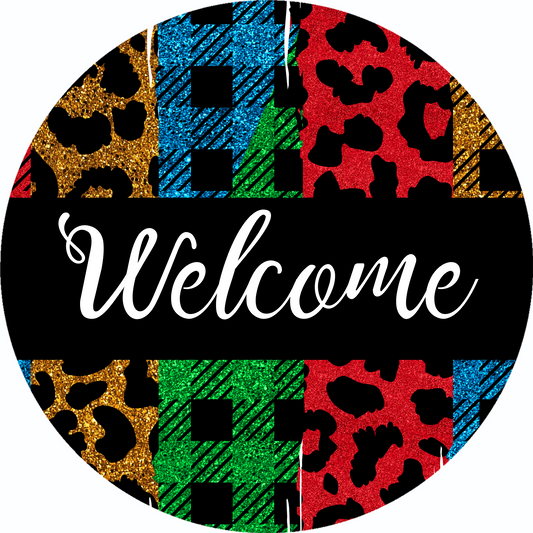 Welcome Color Print Metal Sign: Made In USA