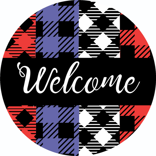 Welcome Patriotic Color Print Metal Sign - USA