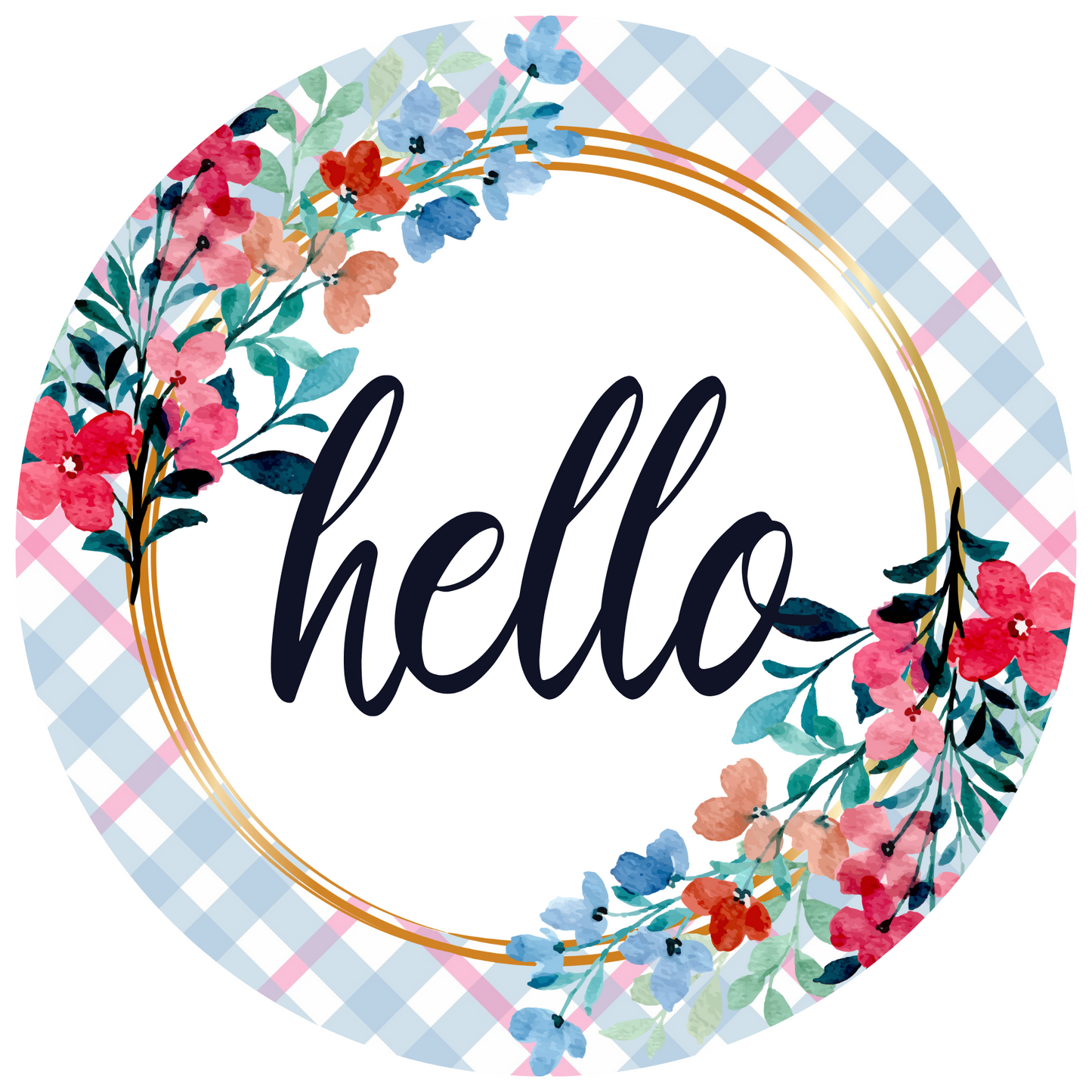 Hello Spring Metal Sign: Made In USA