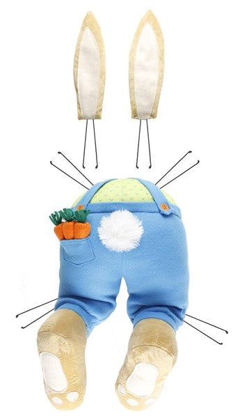 27 Inch L x 10 Inch Boy Bunny Decor Kit ( 3 Pc ) - Brown Cream Blue Green Orange