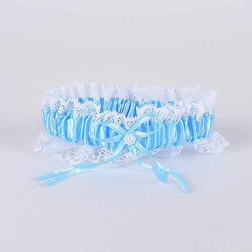 Lace Garters Light Blue 6 Inch Width - WA19