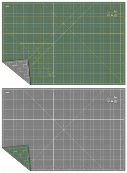 Green Yellow Grey White - Extra Soft Rotary Cutting Mat Ribbon - 37"L x 25"W