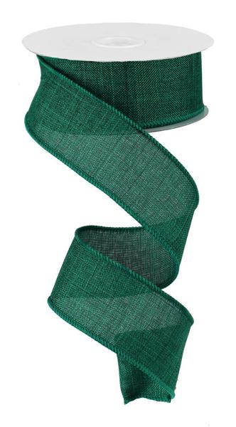 1-1/2 Inch x 10 Yards Emerald Green Burlap Ribbon - Royal