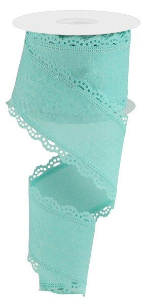 Ice Blue - Scalloped Edge Burlap Ribbon - 2-1/2 Inch x 10 Yards