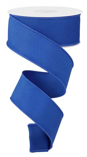 Royal Blue - Diagonal Weave Fabric Ribbon - 1-1/2 Inch x 10 Yards