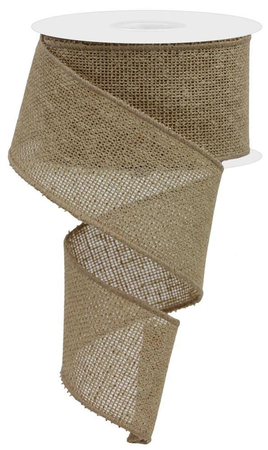 Light Beige - Faux Burlap Ribbon - 2-1/2 Inch x 10 Yards