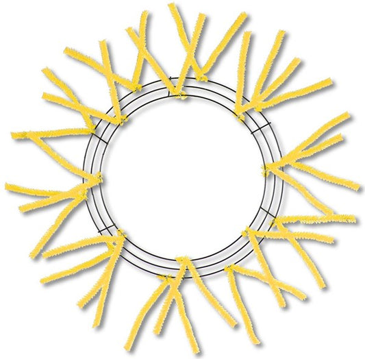 15 Inch Wire, 25 Inch OAD-Pencil Work, Wreath X18 Ties - Yellow