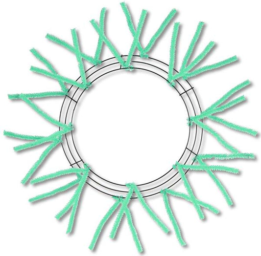 15 Inch Wire, 25 Inch OAD-Pencil Work, Wreath X18 Ties - Seafoam