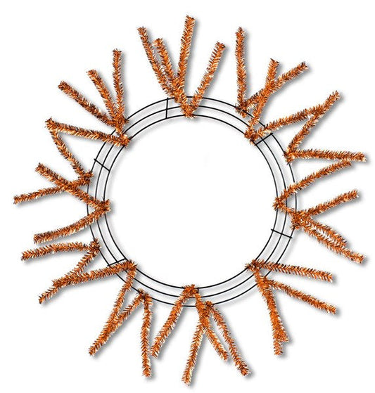 15 Inch Wire, 25 Inch OAD-Pencil Work, Wreath 18 Ties - Matte Copper